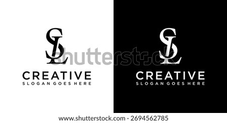 SL or LS initial letter logo design vector