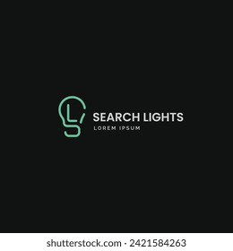 SL LS letter lightbulb shape logo. SL monogram technology logo design concept