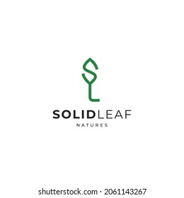 SL or LS letter nature leaf logo icon sign symbol design concept vector illustration template