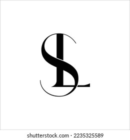 SL or LS luxury initial lettering monogram logo design 