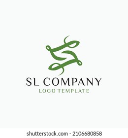 SL LS S initials nature logo vector image, suitable for spa, beauty, agriculture and greening companies 