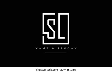 SL, LS, S, L-Logo für abstrakte Buchstaben