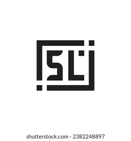 SL minimalist geometric symbol logo in high quality professional design that will print well across any print media