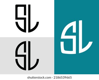 SL modern initial letter logo design vector bundle. It will be suitable for which company or brand name start those initial.