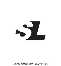 SL negative space letter logo