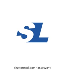 SL Negative Space Letter Logo Blue