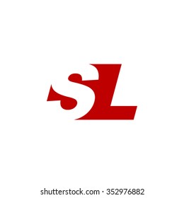 SL negative space letter logo red