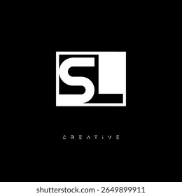 SL Negative Space Monogram – Minimalist Black and White Letter mark Logo for Creative Branding, Fashion Identity and Modern Design Concepts
