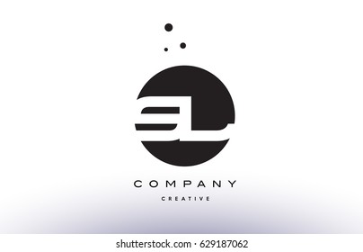 SL S L alphabet company letter logo design vector icon template simple black white circle dot dots creative abstract