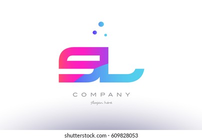 sl s l  creative pink purple blue modern dots creative alphabet gradient company letter logo design vector icon template