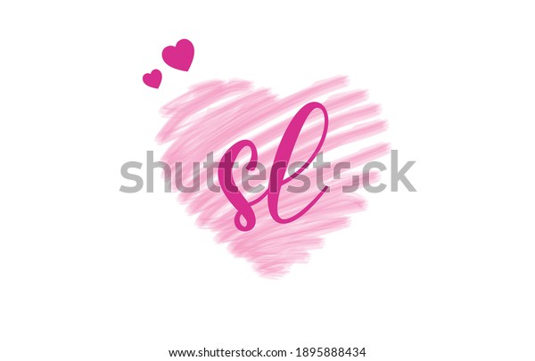 Sl S L Letter Logo Heart Stock Vector Royalty Free