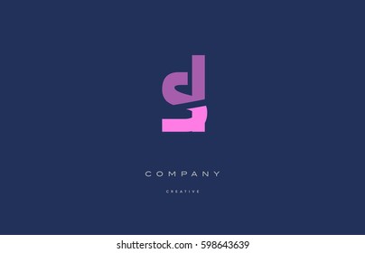 sl s l  pink blue pastel modern abstract alphabet company logo design vector icon template 