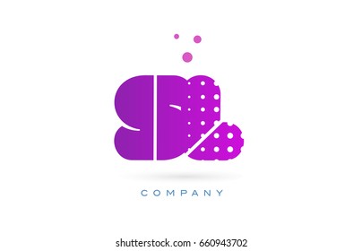 sl s l pink dots dotted letter logo alphabet creative company vector icon design template