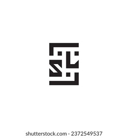 SL square concept retro logo in high quality professional design that will print well across any print media