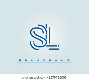 SL Technology Letter Logo Template. This tech letter logo is a graphic mark that uses letters to represent a technology company.