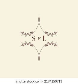 SL wedding initial logo letters in high quality professional design that will print well across any print media