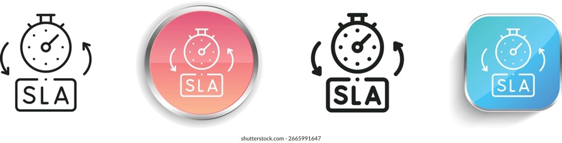 sla icon. Thin Linear, Regular and Button Style Design Isolated On White Background