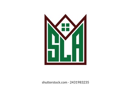 SLA initial letter real estate builders logo design vector. construction, housing, home marker, property, building, apartment, flat, compartment, business, corporate, house rent, rental, commercial