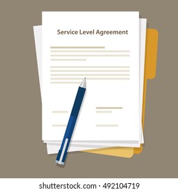 SLA Service Level Agreement Document Pen Paper 