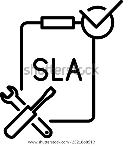 SLA, service level agreement icon, vector
