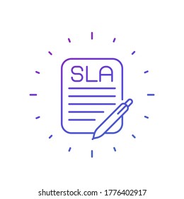 Sla, Service Level Agreement Line Icon