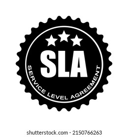 SLA STAMP ICON. Service Level Agreement  Stamp. Vector icon on white background.