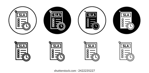 SLA vector icon set collection. SLA Outline flat Icon.