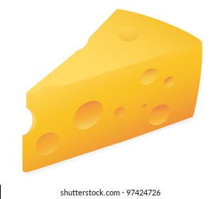 Slab Cheese Vector Illustration On White Stock Vector (Royalty Free ...