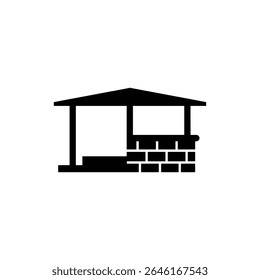 Estructura de techo de losa con base de piedra Diseño arquitectónico exterior