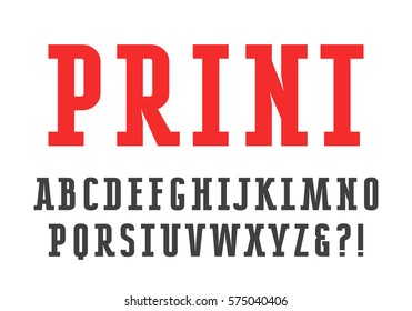 Slab Serif Font. Bold Face