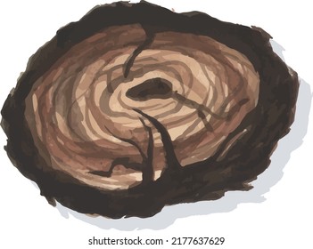 slab tree vector illustration hand drawing