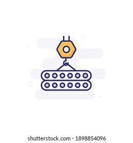 Ilustración de estilo de icono de contorno relleno de vector de losa. archivo EPS 10 