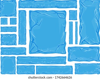 Lotes de hielo en azul con grietas de diferentes tamaños.