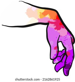 Slack Gesture. hand drawn sketch. real human hand sign. vector drawing.