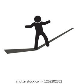 Slack line sign on white background, Vector illustration.