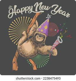 slack mascot vector design wearing party hat and carrying party trumpet