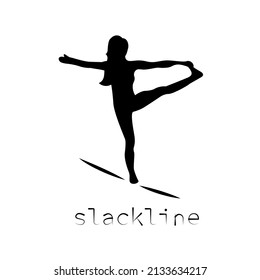 the slackline logo. silhouette of a man on a sling
