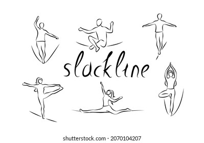 slackline. a set of logos for slackline