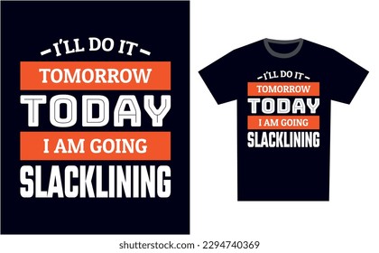 Slacklining T Shirt Design Template Vector