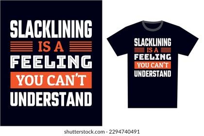 Slacklining T Shirt Design Template Vector