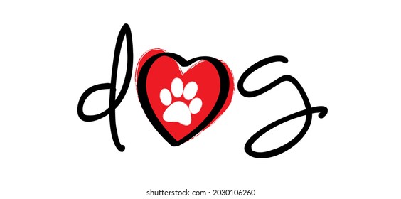 Slagan i love my dog with love heart sumbol. Cartoon line pattern. vector dogs quote signs. Lovers silhouette slogans. Animals day. Funny lovely quotes.