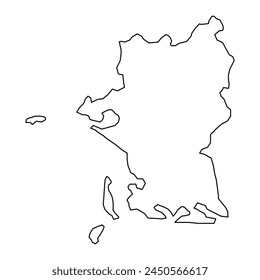Mapa del municipio de Slagelse, división administrativa de Dinamarca. Ilustración vectorial.