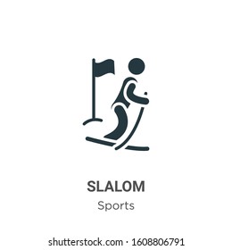 Slalom glyph icon vector on white background. Flat vector slalom icon symbol sign from modern sports collection for mobile concept and web apps design.