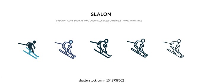 slalom icon in different style vector illustration. two colored and black slalom vector icons designed in filled, outline, line and stroke style can be used for web, mobile, ui