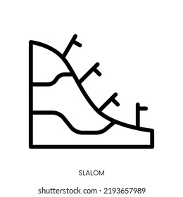 Slalom Icon. Line Art Style Design Isolated On White Background