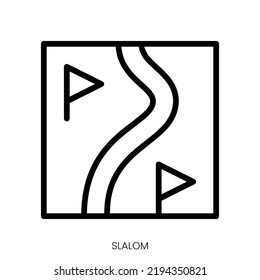 Slalom Icon. Line Art Style Design Isolated On White Background