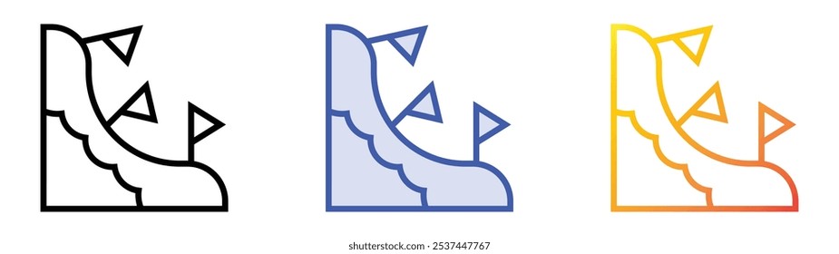 slalom icon. Linear, Blue Fill and Gradient Style Design Isolated On White Background