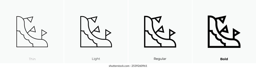 slalom icon. Thin, Light Regular And Bold style design isolated on white background