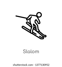 slalom vector line icon. Simple element illustration. slalom outline icon from sports concept. Can be used for web and mobile