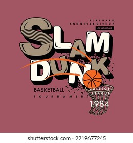 símbolo del campeonato de baloncesto slam dunk. diseño gráfico abstracto de tipografía para camisetas y medios impresos